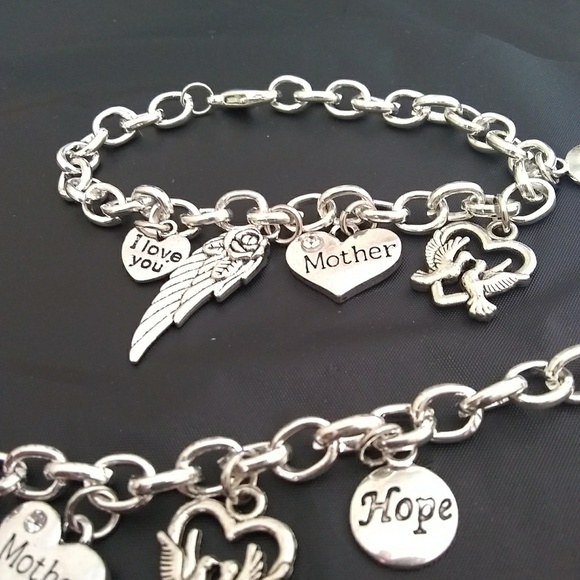 New Elegant Silver Mother Love You Hope Bracelet - Picture 5 of 8